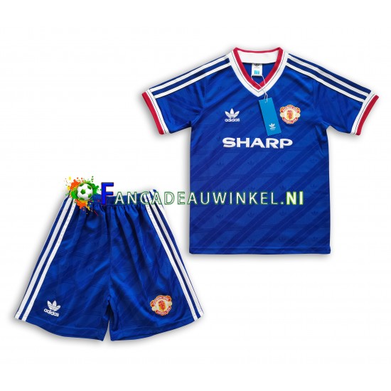 Manchester United Wedstrijdshirt met Korting 1986 Retro Uit Kind Korte Mouw