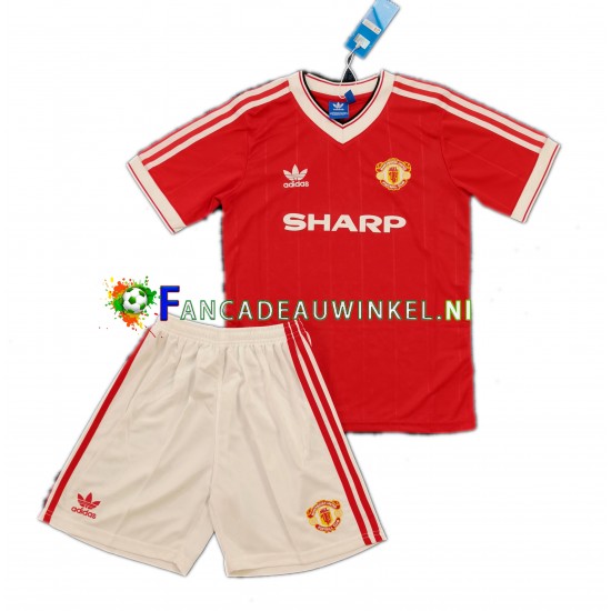 Manchester United Wedstrijdshirt met Korting 1984 Retro Thuis Kind Korte Mouw