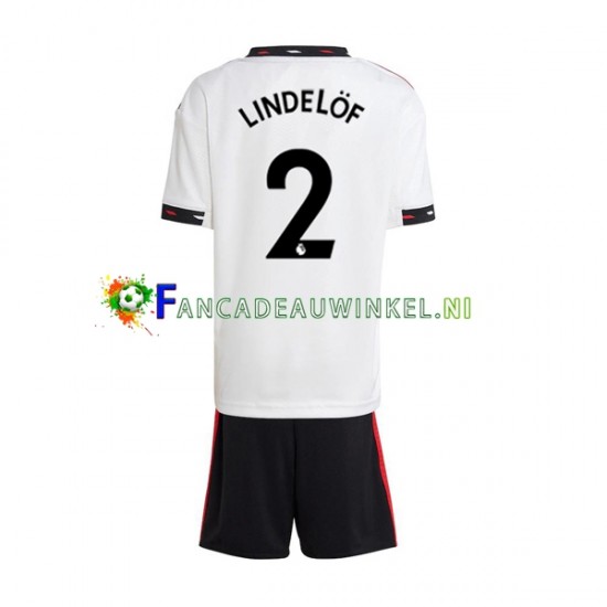 Manchester United Wedstrijdshirt met Korting Victor Lindelof 2 Uit Kind 2022-23 Korte Mouw