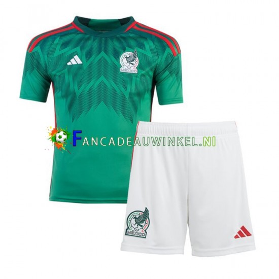 Mexico Wedstrijdshirt met Korting Thuis Kind WK 2022 Korte Mouw