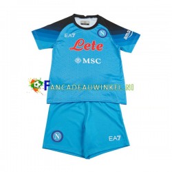 Napoli Wedstrijdshirt met Korting Thuis Kind 2022-23 Korte Mouw