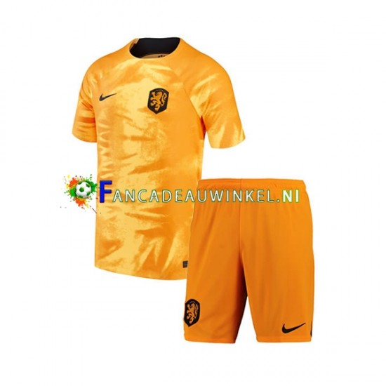 Nederland Wedstrijdshirt met Korting Thuis Kind WK 2022 Korte Mouw