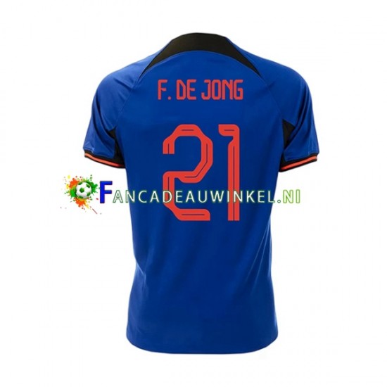 Nederland Wedstrijdshirt met Korting Frenkie de Jong 21 Uit Heren WK 2022 Korte Mouw