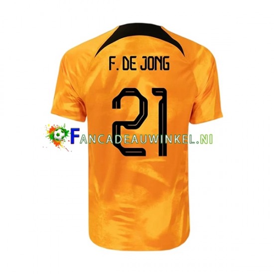 Nederland Wedstrijdshirt met Korting Frenkie de Jong 21 Thuis Heren WK 2022 Korte Mouw