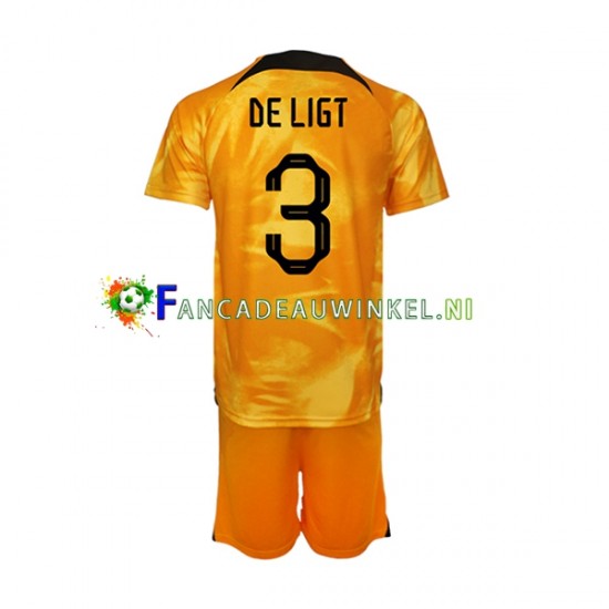 Nederland Wedstrijdshirt met Korting Matthijs de Ligt 3 Thuis Kind WK 2022 Korte Mouw