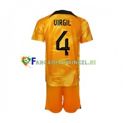 Nederland Wedstrijdshirt met Korting Virgil van Dijk 4 Thuis Kind WK 2022 Korte Mouw