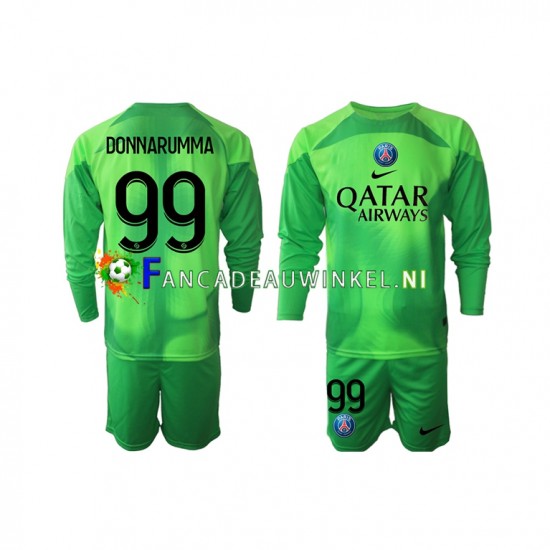 Paris Saint-Germain Wedstrijdshirt met Korting Donnarumma 99 Keepersshirt Thuis Kind 2022-23 Lange Mouw