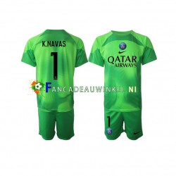 Paris Saint-Germain Wedstrijdshirt met Korting Keylor Navas 1 Keepersshirt Thuis Kind 2022-23 Korte Mouw