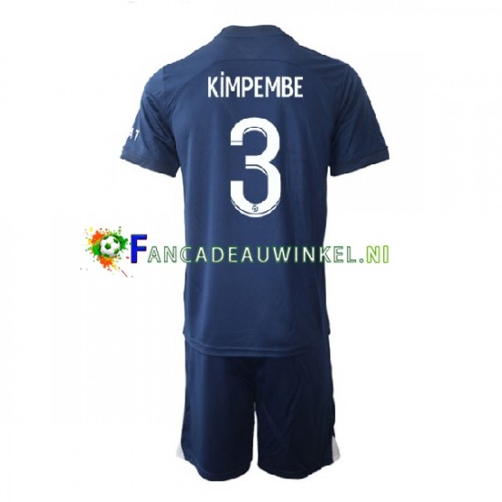 Paris Saint-Germain Wedstrijdshirt met Korting Kimpembe 3 Thuis Kind 2022-23 Korte Mouw