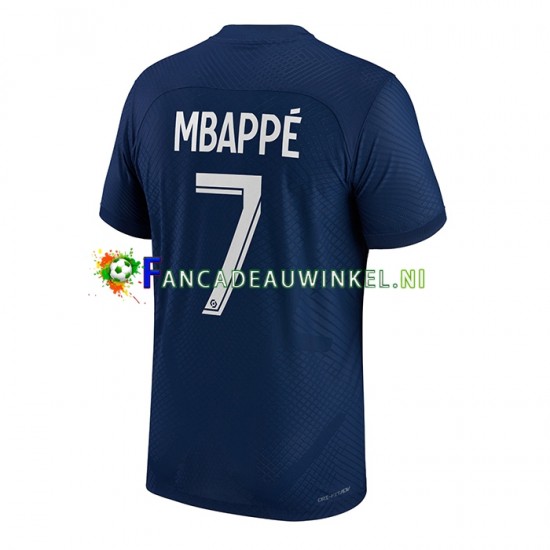 Paris Saint-Germain Wedstrijdshirt met Korting Mbappé 7 Thuis Heren 2022-23 Korte Mouw