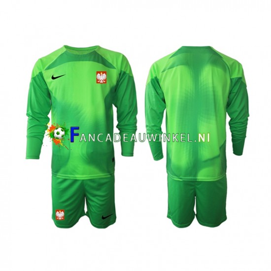 Polen Wedstrijdshirt met Korting Keepersshirt Thuis Kind WK 2022 Lange Mouw