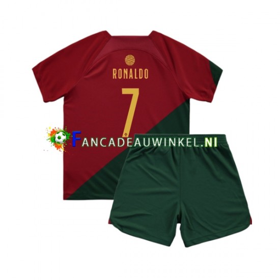 Portugal Wedstrijdshirt met Korting Ronaldo 7 Thuis Kind WK 2022 Korte Mouw