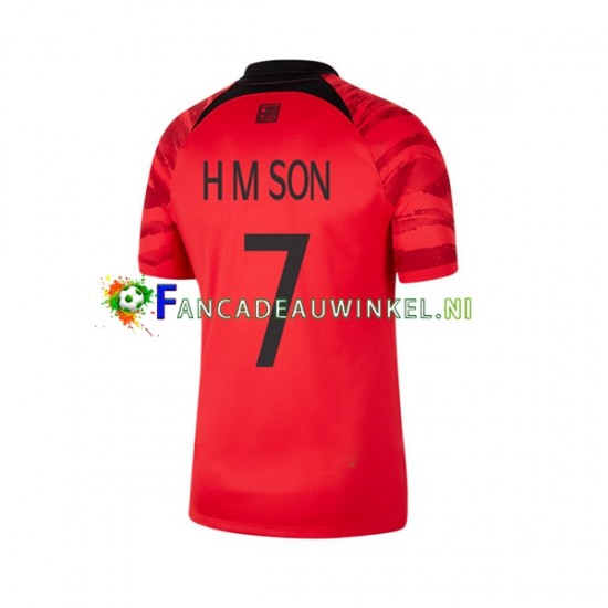 Zuid-Korea Wedstrijdshirt met Korting Son Heung-min 7 Thuis Heren WK 2022 Korte Mouw