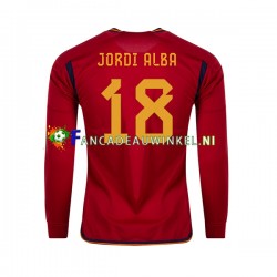 Spanje Wedstrijdshirt met Korting JORDI ALBA 18 Thuis Heren WK 2022 Lange Mouw