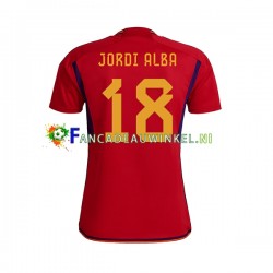 Spanje Wedstrijdshirt met Korting JORDI ALBA 18 Thuis Heren WK 2022 Korte Mouw
