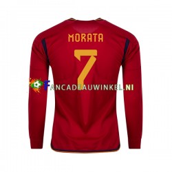 Spanje Wedstrijdshirt met Korting MORATA 7 Thuis Heren WK 2022 Lange Mouw