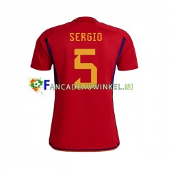 Spanje Wedstrijdshirt met Korting SERGIO BUSQUETS 5 Thuis Heren WK 2022 Korte Mouw
