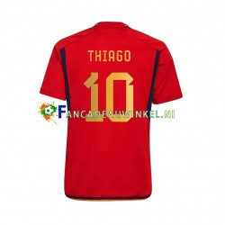 Spanje Wedstrijdshirt met Korting Thiago 10 Thuis Heren WK 2022 Korte Mouw
